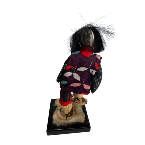 Vintage Japanese Kokeshi Folk Art Dolls Set Of 3 Handmade Traditional Costume 5" - Picture 7 of 8